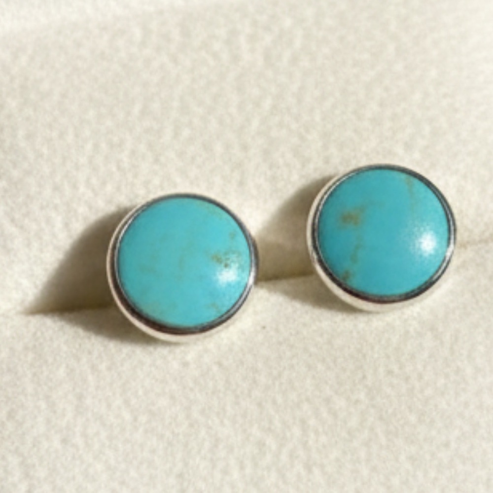 Kabana925 Sterling Silver Turquoise Stud Earrings